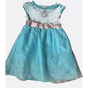 Disney & Jumping Beans Frozen Elsa Dress Size 4 Polyester Spandex Blue & Silver